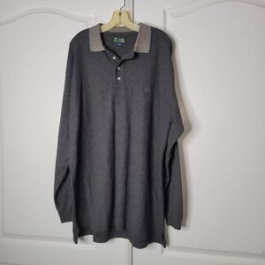 Ivy Crew Big Tall Size XL Long Sleeve Gray Shirt Collar Cotton